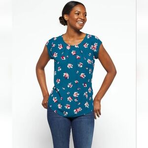 NWT Stitch Fix 41 Hawthorn Lexi Pleat Front Blouse XSP